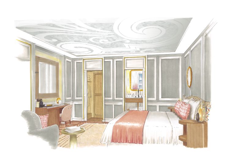 Illustration d'une suite de l'hôtel 5 étoiles les Lumières à Versailles.