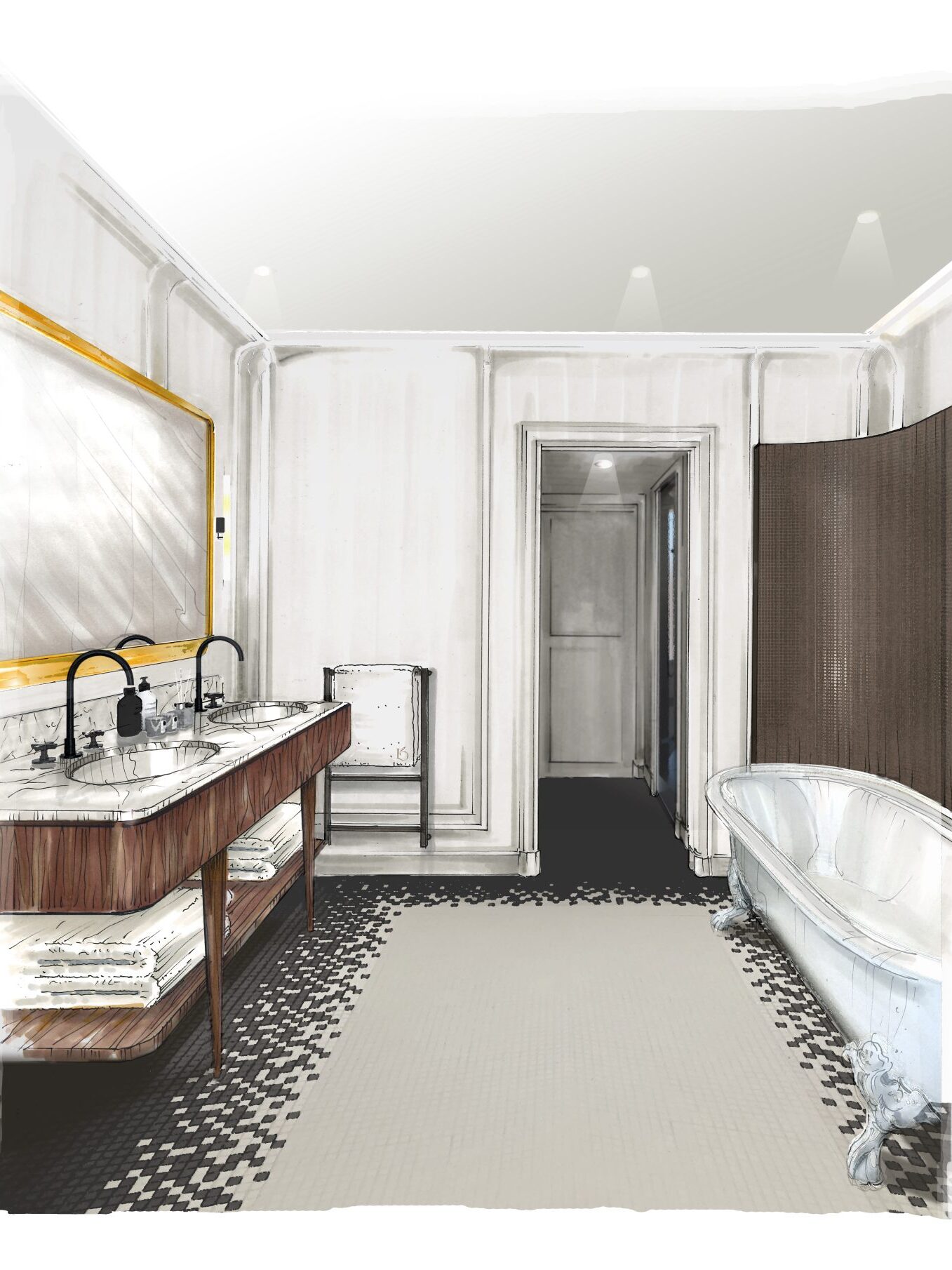 Illustration d'une suite de l'hôtel 5 étoiles les Lumières à Versailles.